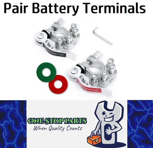 2 x Battery Terminals Positive and Negative Quick Release Terminals (Style 2)