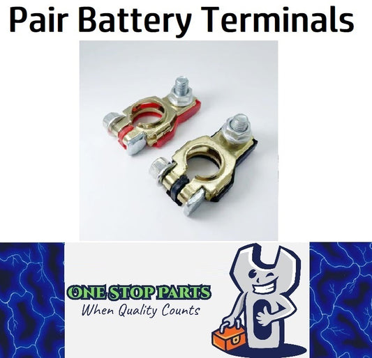 2 x Battery Terminals Positive and Negative Original Style Terminals (Style 3)
