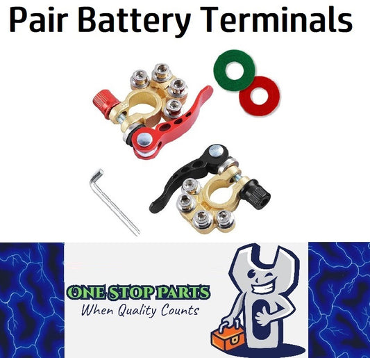 2 x Battery Terminals Positive Negative quick Release Multi Terminals (Style 5)
