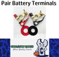 2 x Battery Terminals Positive Negative quick Release Terminals Wing (Style 6)