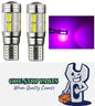 2 x 12V T10 PINK PURPLE VERY BRIGHT LED 10 SMD T10 360 DEGREE LIGHT 270LM