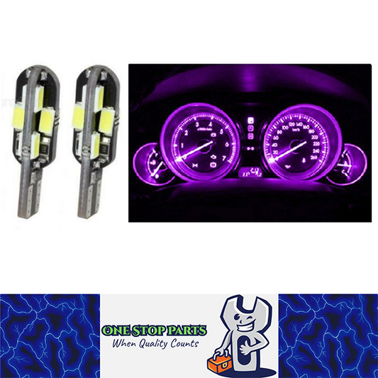 2 x 12V T10 PINK PURPLE BRIGHT LED 12 SMD T10 360 DEGREE LIGHT 110LM