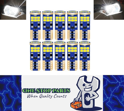 10 x WHITE T10 Super Bright Canbus 18smd 400 Lumens Non Polarity (10pcs)