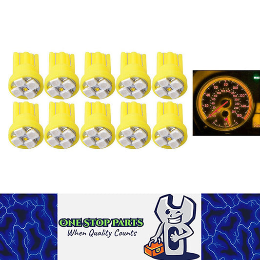 10 X 12V T10 4SMD YELLOW SMD LED GLOBES 32 LUMENS FOR LED DASH GLOBE PARKERS