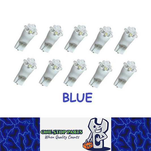 10 X BLUE 12V T10 5 LED GLOBE REPLACEMENT 26 LUMENS 360 DEGREE LIGHT 10PCS