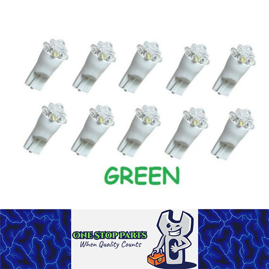 10 X GREEN 12V T10 5 LED GLOBE REPLACEMENT 26 LUMENS 360 DEGREE LIGHT 10PCS