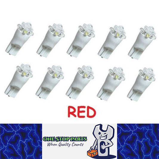 10 X RED 12V T10 5 LED GLOBE REPLACEMENT 26 LUMENS 360 DEGREE LIGHT 10PCS