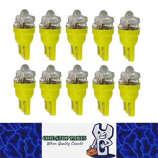 10 X YELLOW 12V T10 5 LED GLOBE REPLACEMENT 26 LUMENS 360 DEGREE LIGHT 10PCS