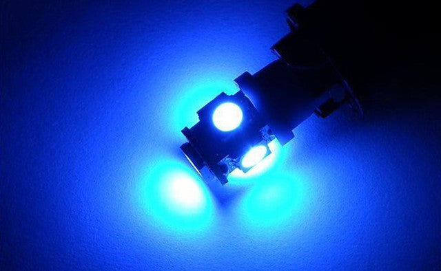 2PCS 12V BLUE T10 5 SMD LED GLOBES 88 LUMENS GREAT FOR PARKERS DASH
