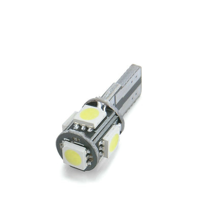 2PCS RED 12V T10 5 SMD RED LED CANBUS STYLE GLOBE REPLACEMENT 88 LUMENS