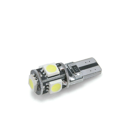 2PCS RED 12V T10 5 SMD RED LED CANBUS STYLE GLOBE REPLACEMENT 88 LUMENS