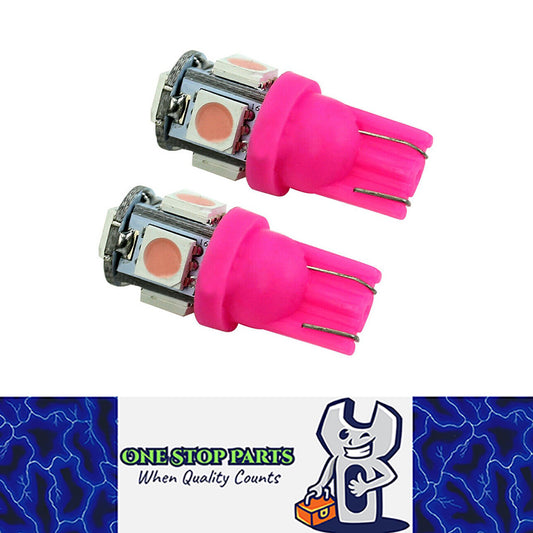 2PCS 12V PINK / PURPLE T10 5 SMD LED GLOBES 88 LUMENS GREAT FOR PARKERS DASH