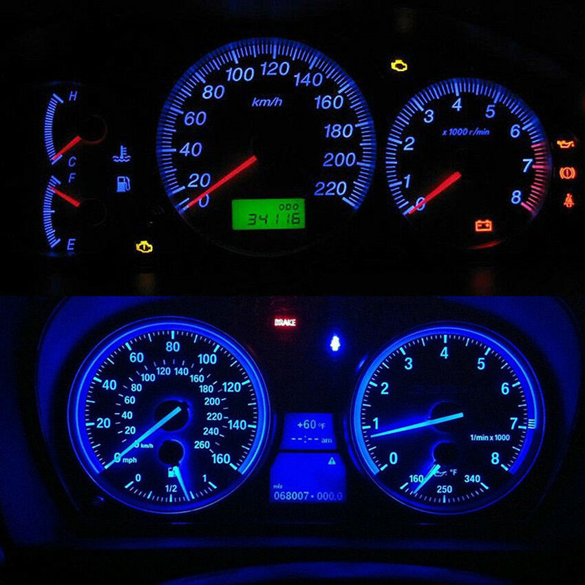 10 X BLUE 12V T10 6 LED GLOBE REPLACEMENT 90 LUMENS GREAT FOR PARKERS DASH 10PC