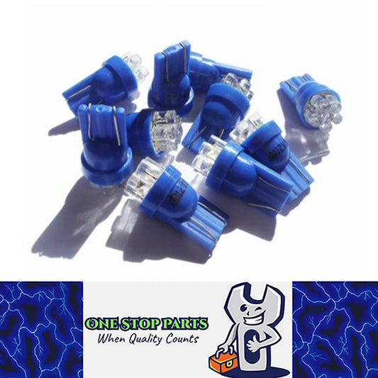 10 X BLUE 12V T10 6 LED GLOBE REPLACEMENT 90 LUMENS GREAT FOR PARKERS DASH 10PC