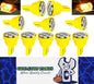 10 x YELLOW T10 8SMD 1206 High Brightness LEDs Flat Face 12v (10pcs)