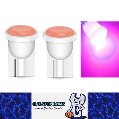 2PCS PINK / PURPLE 12V T10 COB 180 DEGREE SPREAD 100LM BEST T10 COB LED FOR DASH