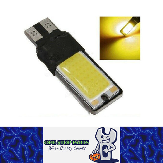 12V T10 YELLOW DOUBLE SIDED COB 350LM FOR INTERIOR LIGHT , JAYCO CARAVAN ETC