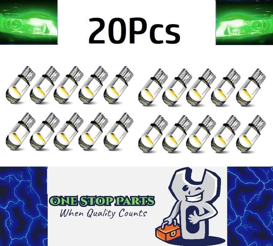 20 x Green T10 LEDs Dome Gel COB Ideal Parker Dome and Dash Lights (20pcs)