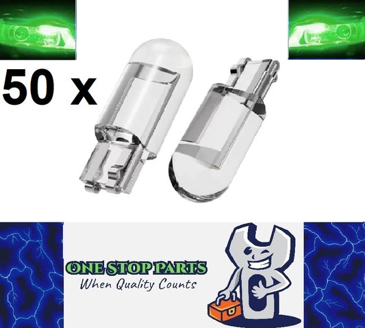 50 x Green T10 LEDs Dome Gel COB Ideal Parker Dome and Dash Lights  (50pcs)