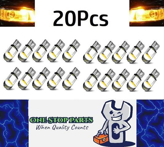 20 x Yellow T10 LEDs Dome Gel COB Ideal Parker Dome and Dash Lights (20pcs)