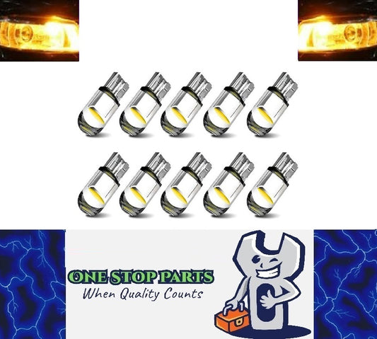 10 x Yellow T10 LEDs Dome Gel COB Ideal Parker Dome and Dash Lights (10pcs)