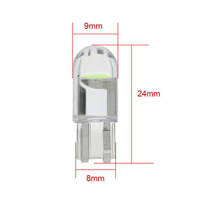 10 X COOL WHITE T10 DOME HEAD COB LED GLOBE REPLACEMENT FOR DASH LIGHTS PARKERS