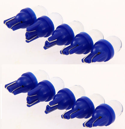 10 X BLUE T10 DOME HEAD STYLE LED GLOBE REPLACEMENTS FOR DASH LIGHTS PARKERS