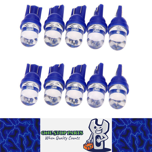 10 X BLUE T10 DOME HEAD STYLE LED GLOBE REPLACEMENTS FOR DASH LIGHTS PARKERS