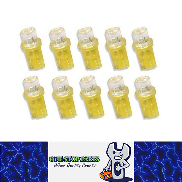 10 X YELLOW T10 INVERTED HEAD LED GLOBE DASH PARK LIGHT LED REPLACEMENT 10PCS