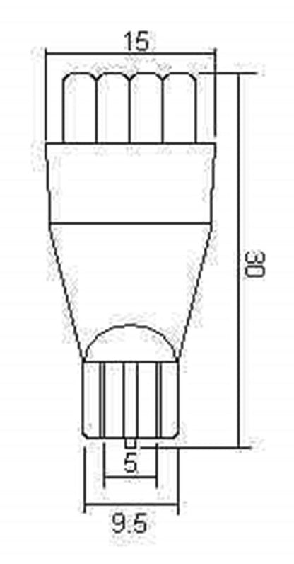 PAIR 12V T15 9 LED RED WEDGE GLOBES ALSO SUITS T10 BASE MOUNT 2PCS