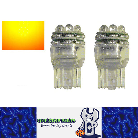 2 X T20 12V 18 LED AMBER GLOBES 108LM T20 7440 YELLOW/AMBER GLOBES 2PC