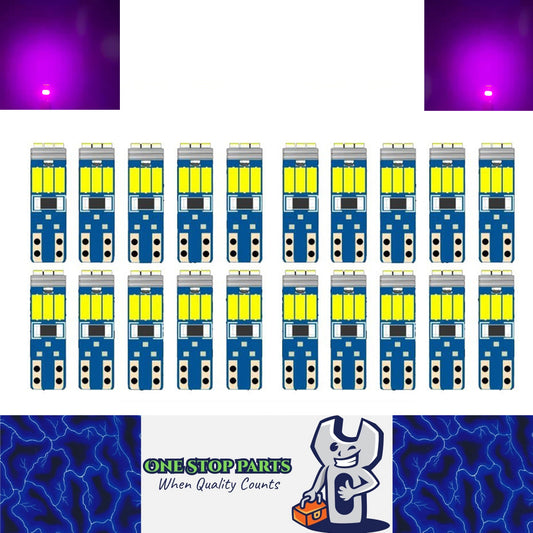 PINK/PURPLE T5 Super Bright Canbus 9smd 200 Lumens Purple LEDS FOR DASH (20pcs)