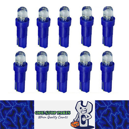10PCS BLUE T5 LED DOME HEAD 15 DEGREE ANGLE IDEAL FOR DASH LIGHTS NARROW BEAM