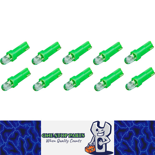 10PCS GREEN T5 LED DOME HEAD 15 DEGREE ANGLE IDEAL FOR DASH LIGHTS NARROW BEAM
