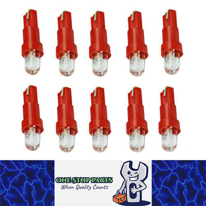 10PCS RED T5 LED DOME HEAD 15 DEGREE ANGLE IDEAL FOR DASH LIGHTS NARROW BEAM