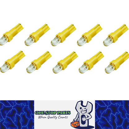 10PCS YELLOW T5 LED DOME HEAD 15 DEGREE ANGLE IDEAL FOR DASH LIGHTS NARROW BEAM