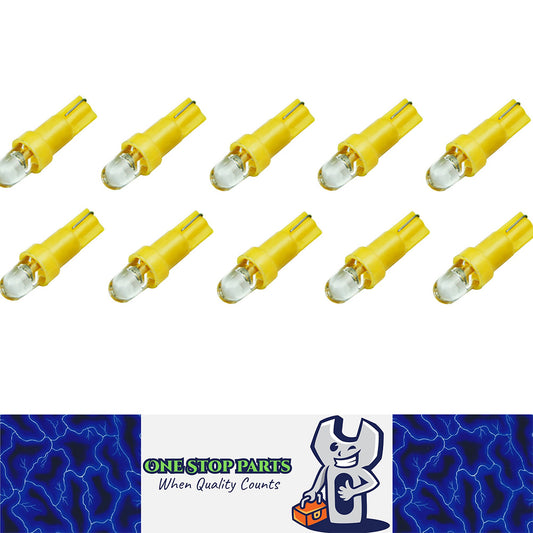 10PCS YELLOW T5 LED DOME HEAD 15 DEGREE ANGLE IDEAL FOR DASH LIGHTS NARROW BEAM