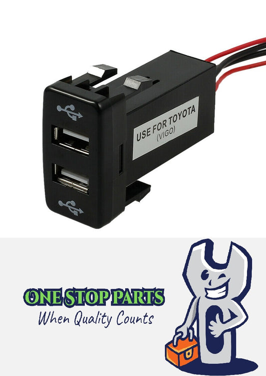 12-24V TWIN USB Toyota Hilux 2005 to 2013 KUN26R, GGN15R, GGN25R (BLUE)