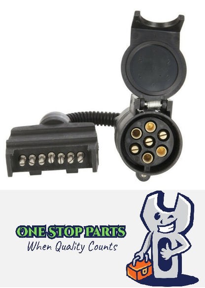 NARVA 82245 TRAILER PLUG ADAPTOR 7 PIN FLAT MALE TO 7 PIN ROUND FEMALE ADAPTER