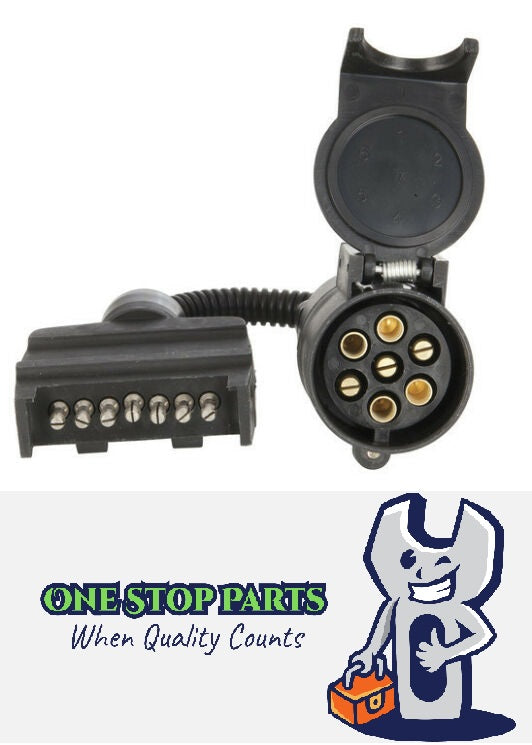NARVA 82245 TRAILER PLUG ADAPTOR 7 PIN FLAT MALE TO 7 PIN ROUND FEMALE ADAPTER