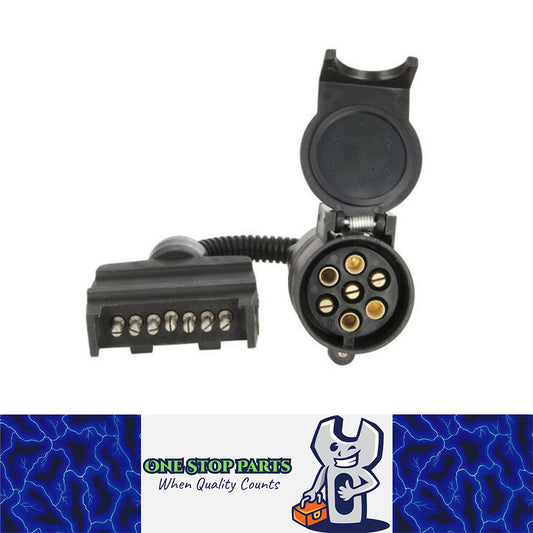 TRAILER PLUG ADAPTOR 7 PIN FLAT MALE TO 7 PIN ROUND FEMALE TRAILER ADAPTER