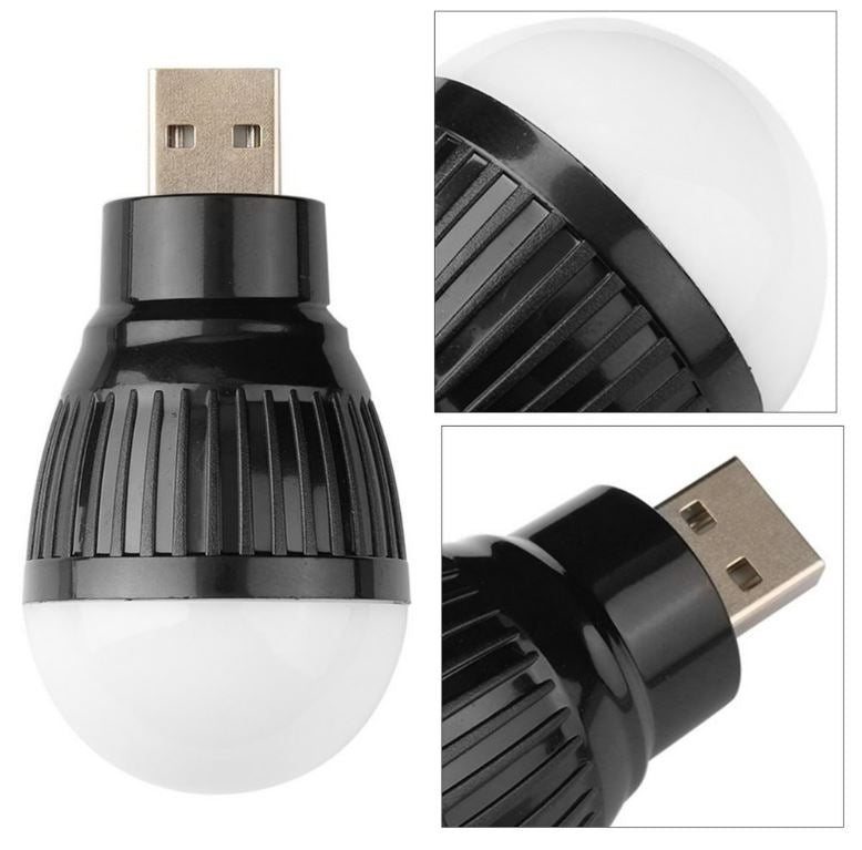 10 x USB 3w LED Light Bulb Portable Mini LED Small Light Bulb Warm White (10pcs)