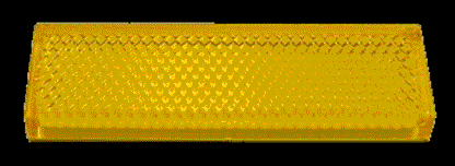 10 Yellow / Amber Rectangle Reflectors 85mm x 30mm Adhesive Trailer Caravan