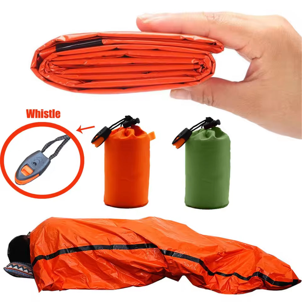 Orange Portable Emergency Survival Thermal Bag Sleeping Bag Hiking Camping Bag