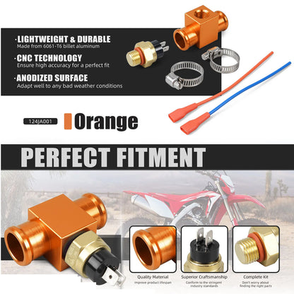 Orange Temperature Switch Radiator Fan Thermostat for Beta Yamha Honda Suzuki