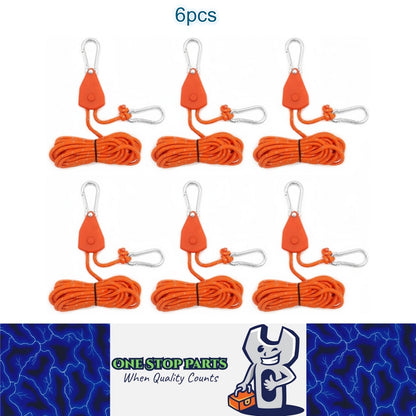 6 Orange Reflective Camping Tent Rope Tie down Fastener Tensioner Ratchet Hanger