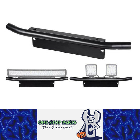 Black Nudge Bar Front Number Plate Car for Light Bar and/or Driving lights LED