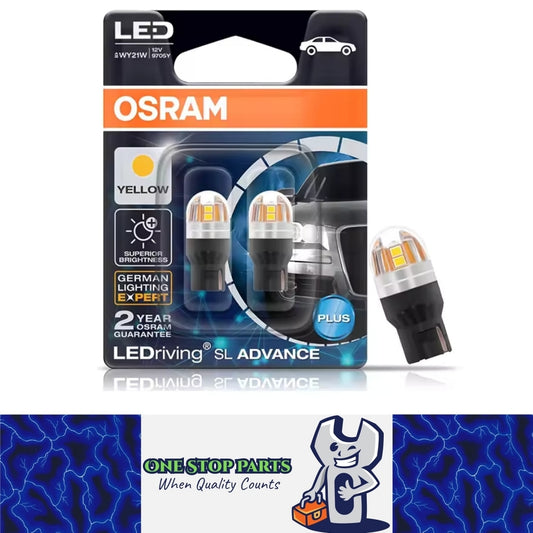 OSRAM T20 7440 LED 12V Yellow WY21W LEDriving SL Advance Osram Orginal T20 Globe