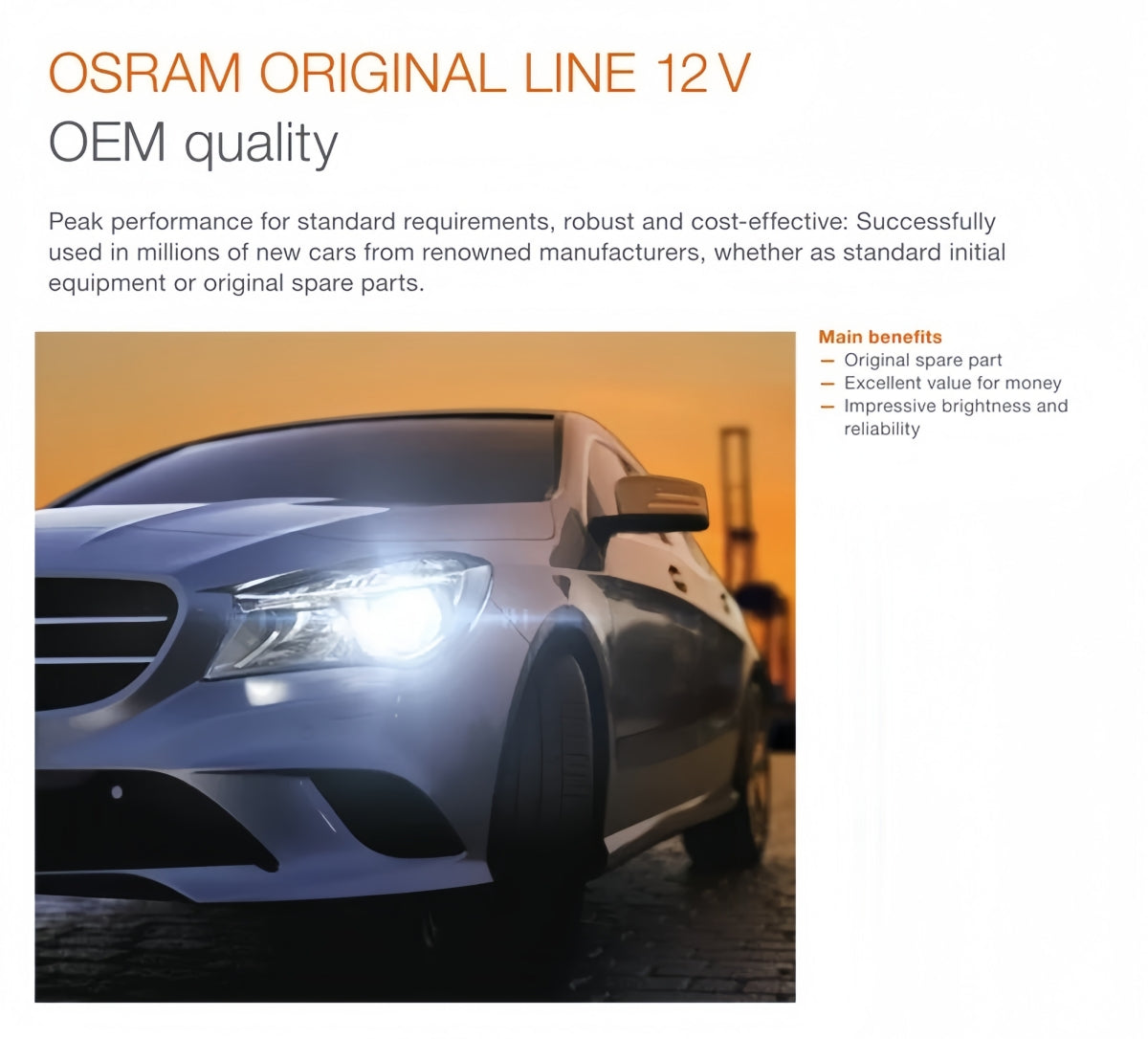 OSRAM H1 12V 55W Halogen Headlight Bulbs 64150 P14.5s Globes 3200K Original Lamp