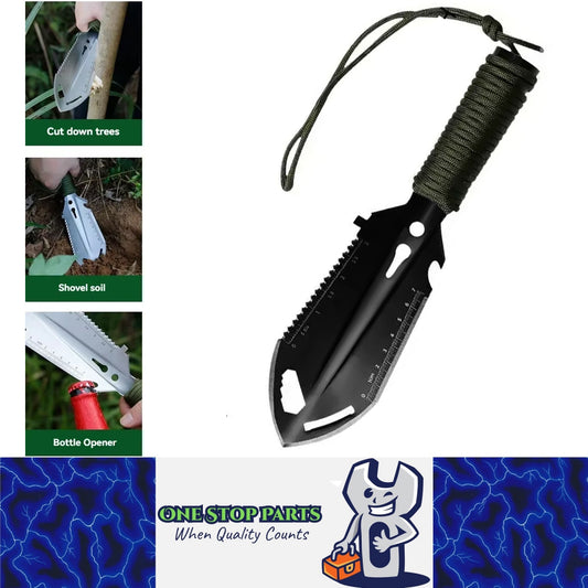 Black Multitool 6 in 1 Shovel 7x26.5CM Portable Camping Hiking Garden Shovel